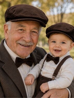 Brown Newsboy Cap / Vintage Style Baker Boy Hat – suede- gift for him